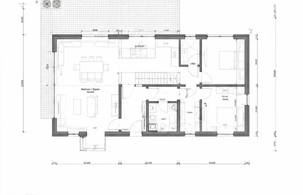 Grundriss eines Wohnhausentwurfs