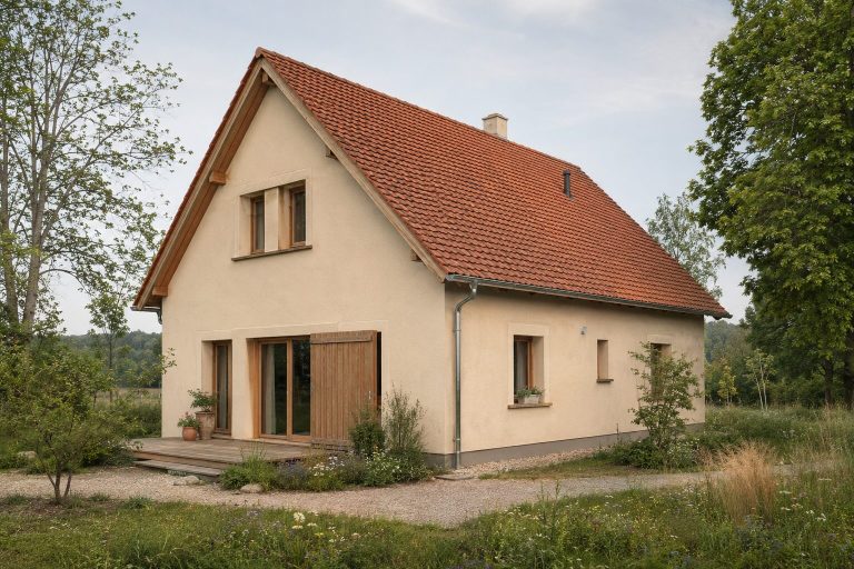 Giebelhaus mit Fensterläden Kleines Giebelhaus mit Fensterläden